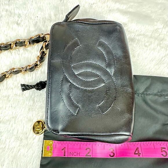 CHANEL Black leather mini pouch crossbody or bum bag - Picture 12 of 12